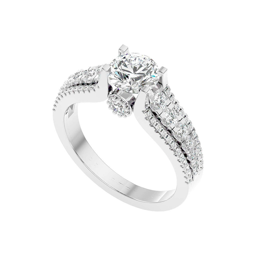 Moissanite solitaire Trancy silver ring for wife