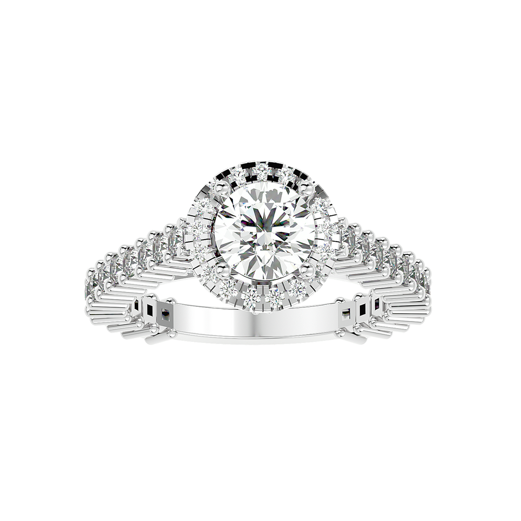 Moissanite solitaire Amore silver ring for wife