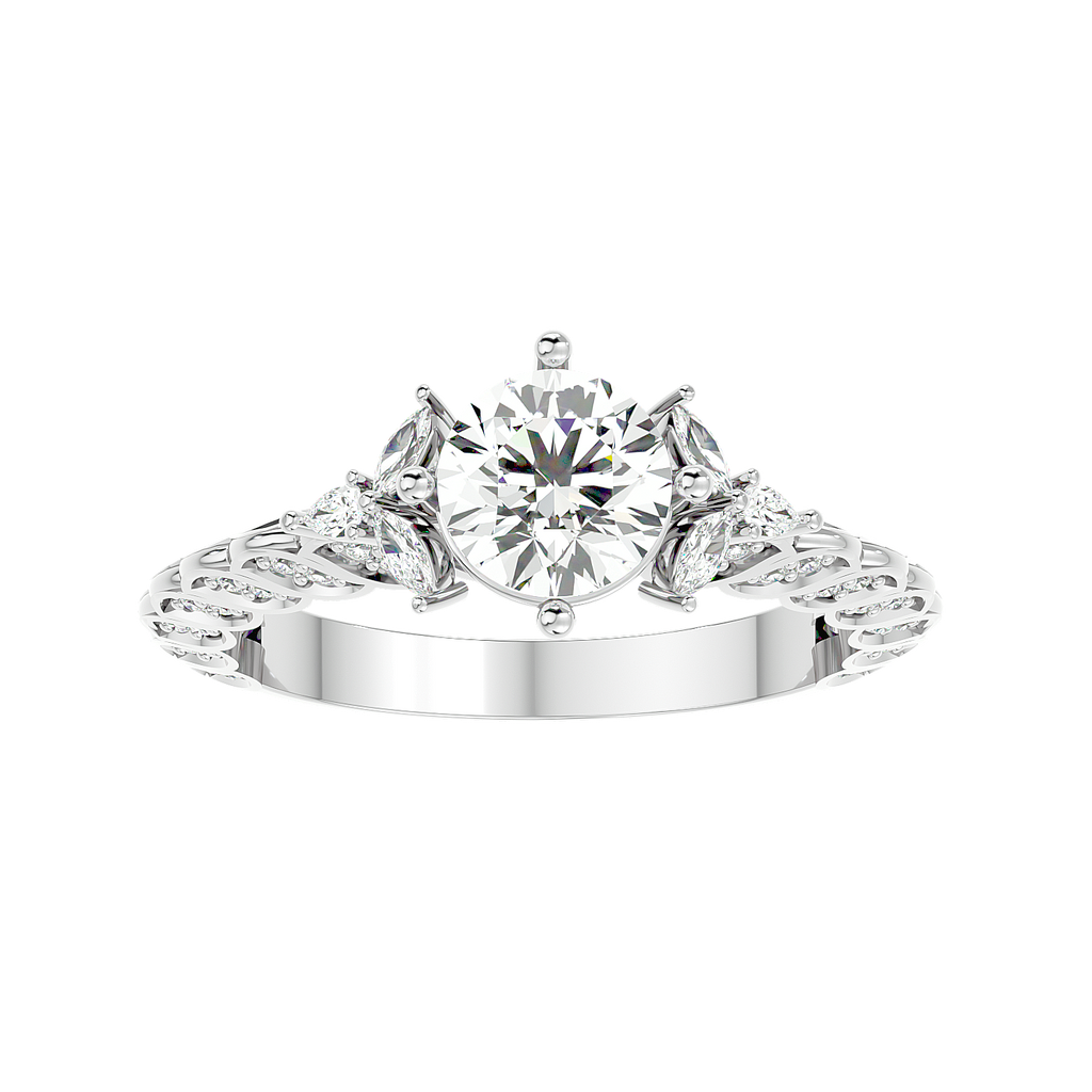 Moissanite solitaire Impeccabile silver ring for women
