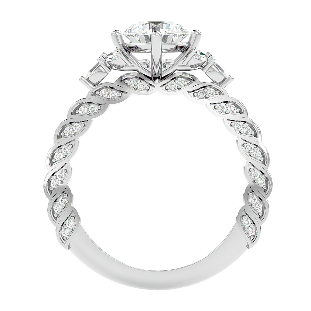 Moissanite solitaire Impeccabile silver ring for women