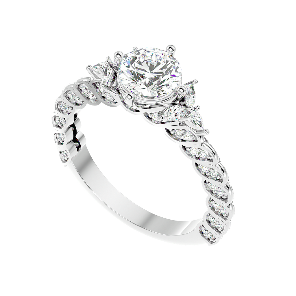 Moissanite solitaire Impeccabile silver ring for women