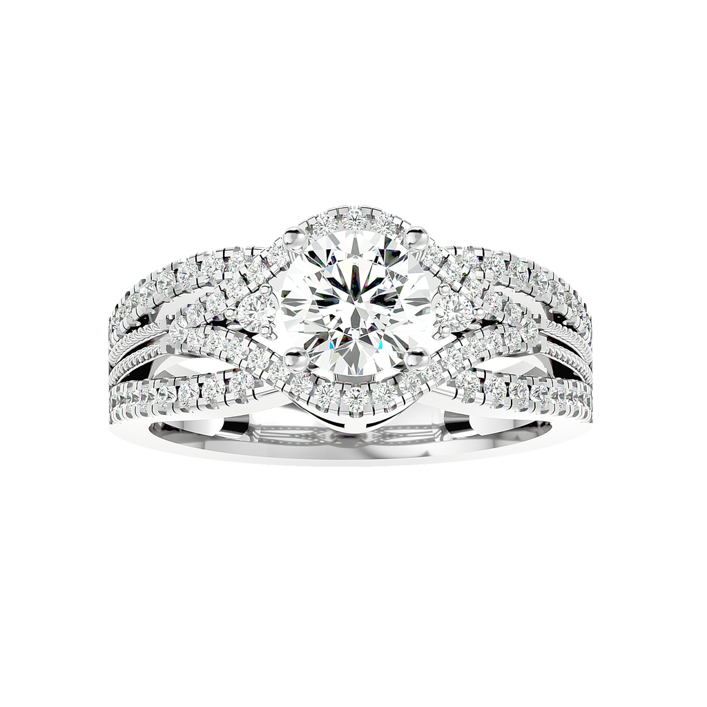 Cuerda 1.367ct Round Moissanite Halo Ring for women by Cutiefy