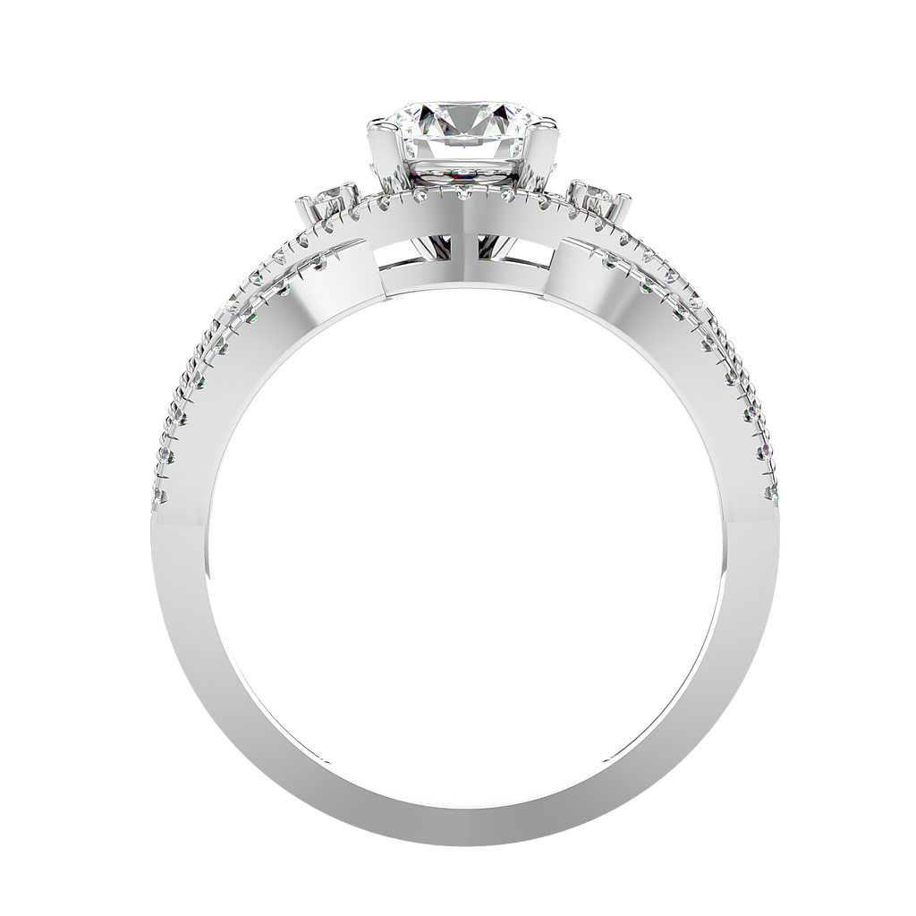 Moissanite solitaire Cuerda silver ring for women