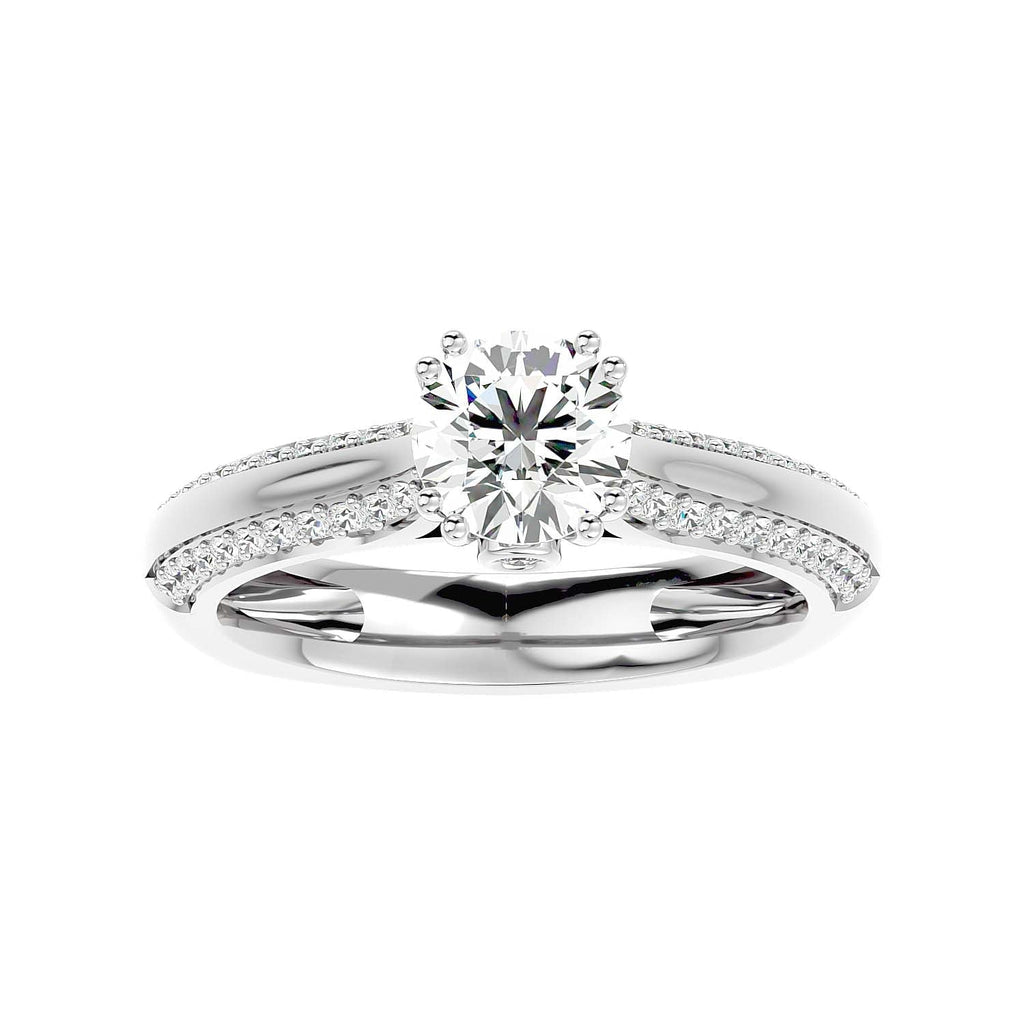Moissanite solitaire Elegans silver ring for wife