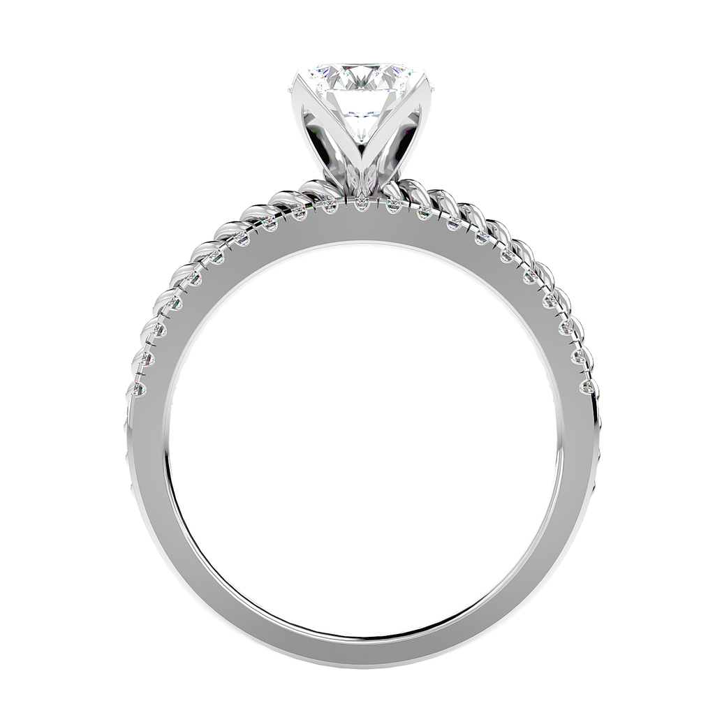 Moissanite solitaire Reb silver ring for women