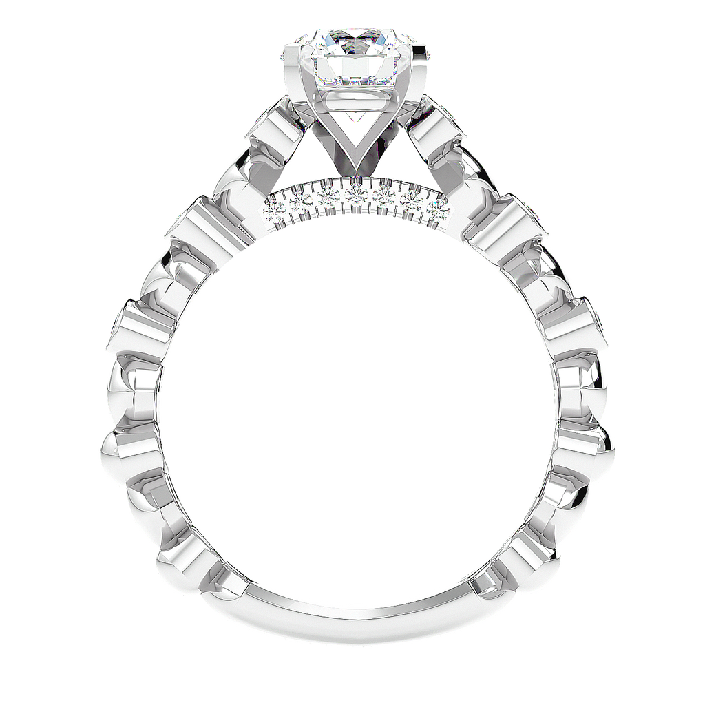 Moissanite solitaire Blase silver ring design