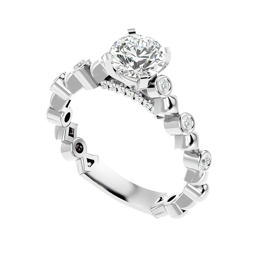 Moissanite solitaire Blase silver ring design