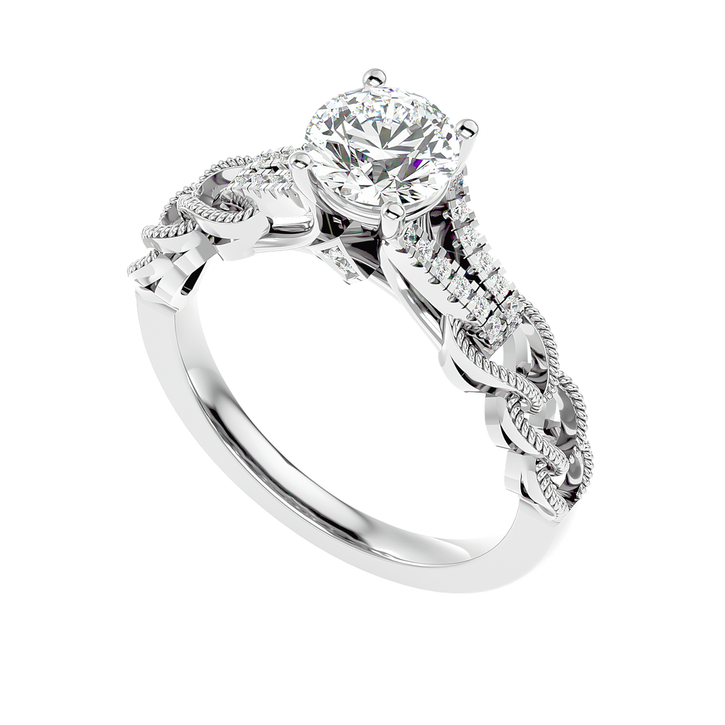 Loop 1.13ct Round Moissanite Engagement Ring for women by Cutiefy