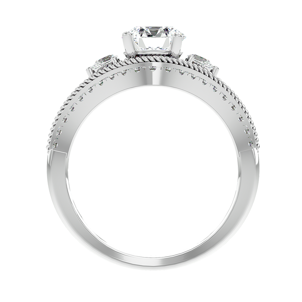 Auge round cut moissanite engagement ring for women Cutiefy auge 1.34ct moissanite engagement ring india Cutiefy