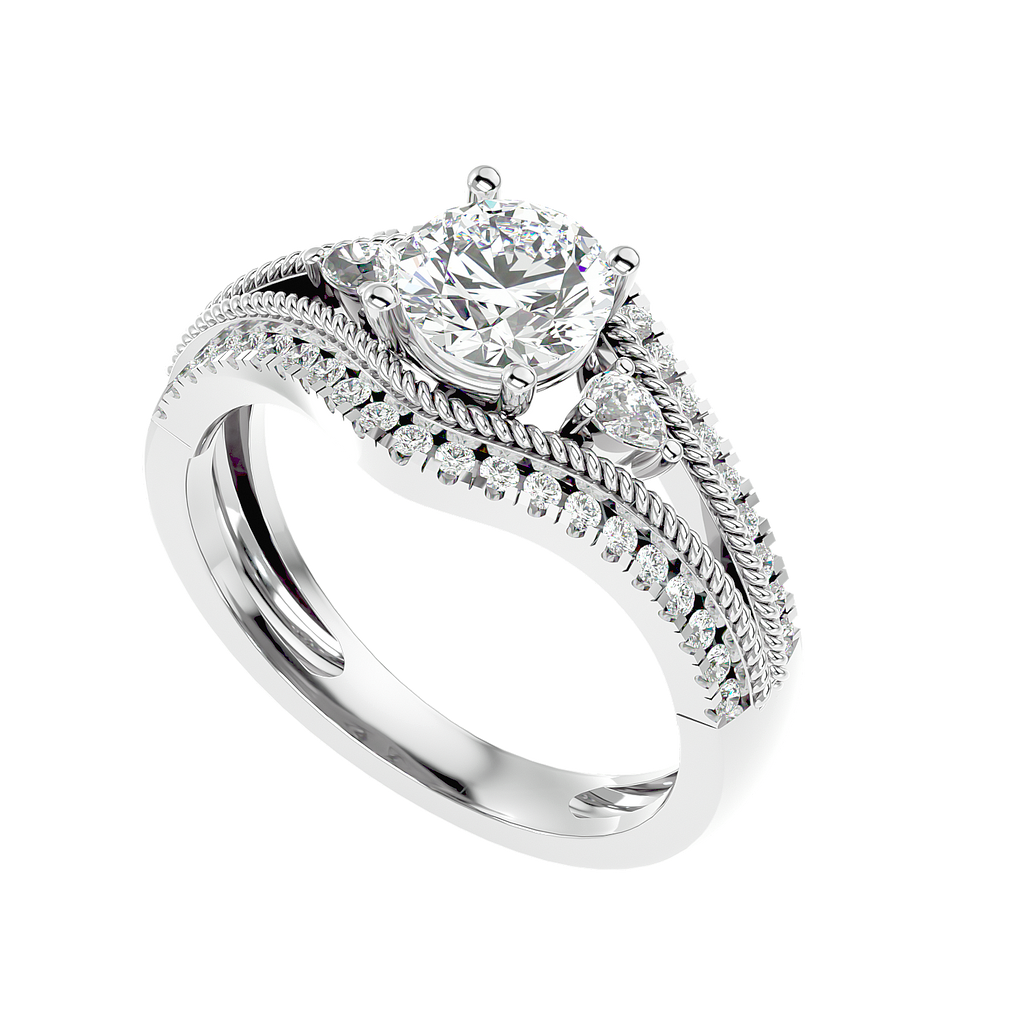 Auge round cut moissanite engagement ring for women Cutiefy auge 1.34ct moissanite engagement ring india Cutiefy