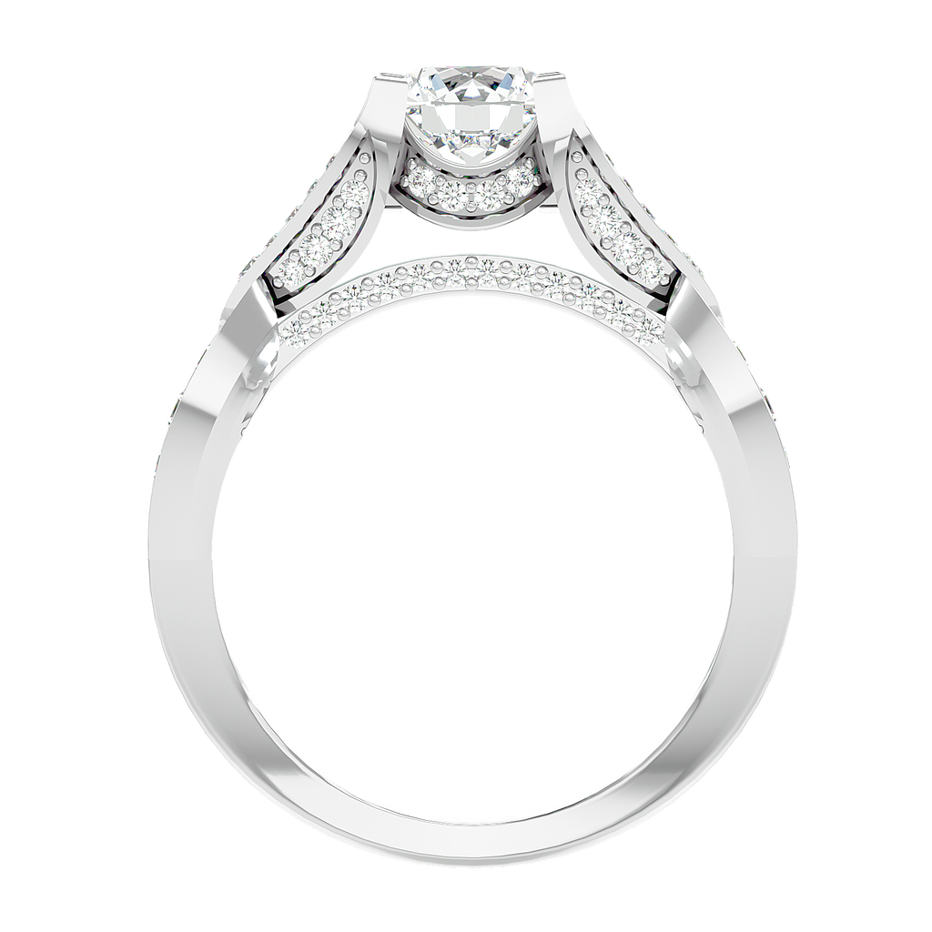 Moissanite solitaire Kneeler silver ring for women