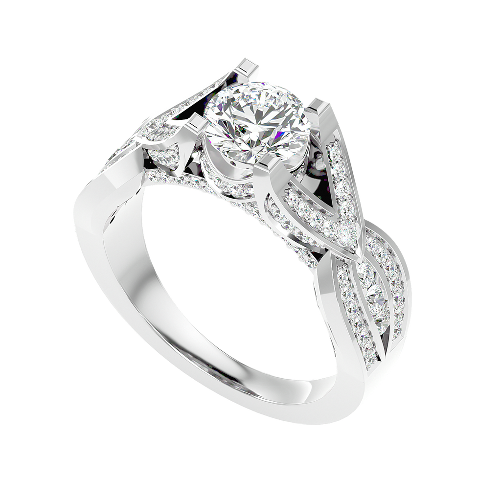 Moissanite solitaire Kneeler silver ring for women