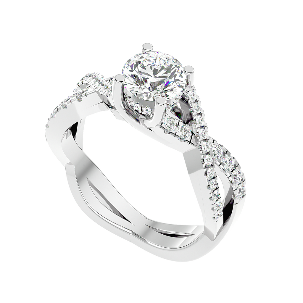 Moissanite solitaire Infinitus silver ring for women