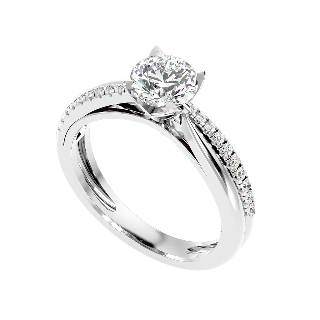 Moissanite solitaire Starry silver ring for women