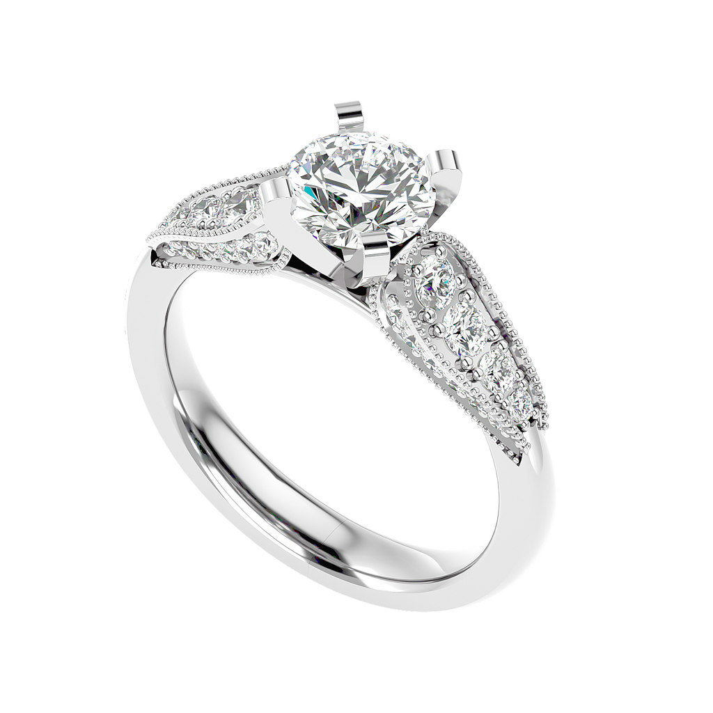 Moissanite solitaire Liaz silver ring design