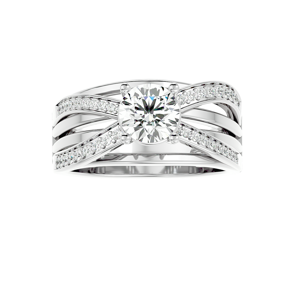 Moissanite solitaire Cruzar silver ring for wife