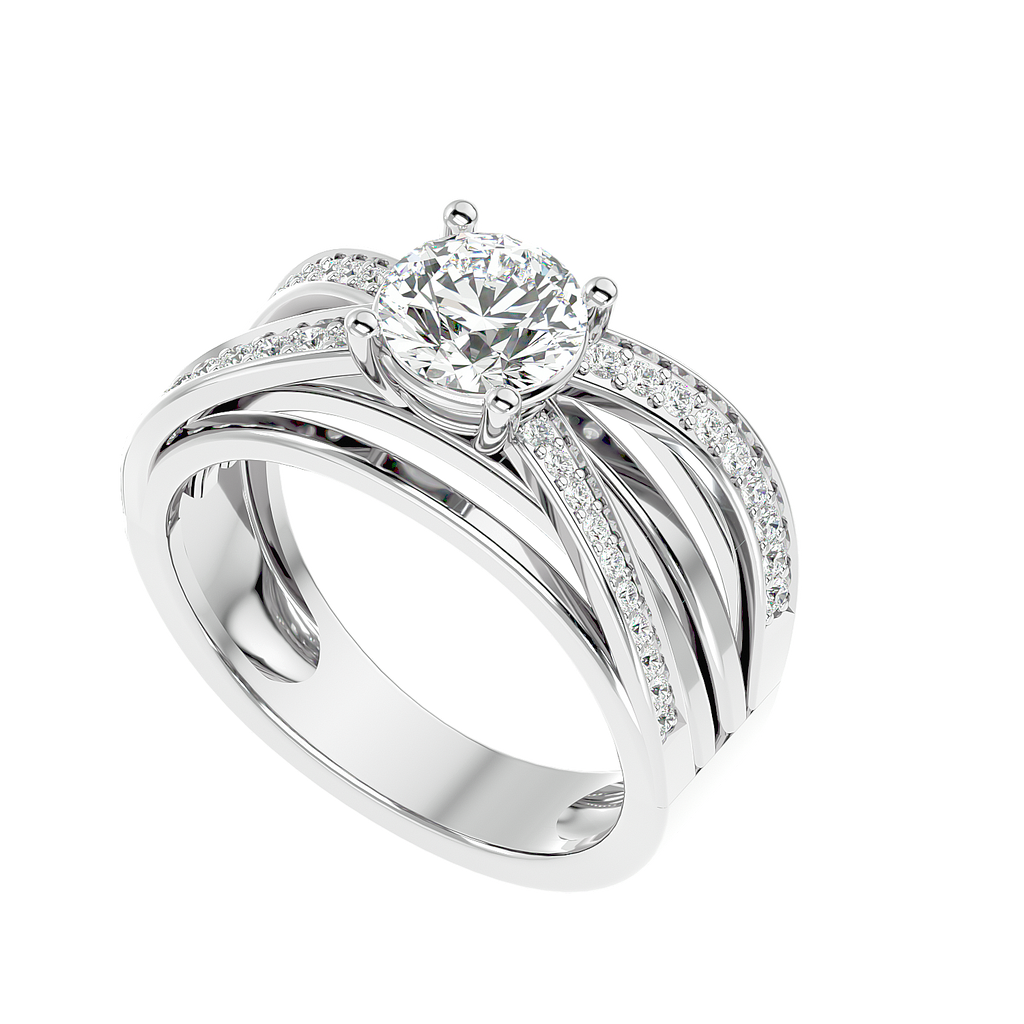 Moissanite solitaire Cruzar silver ring for wife