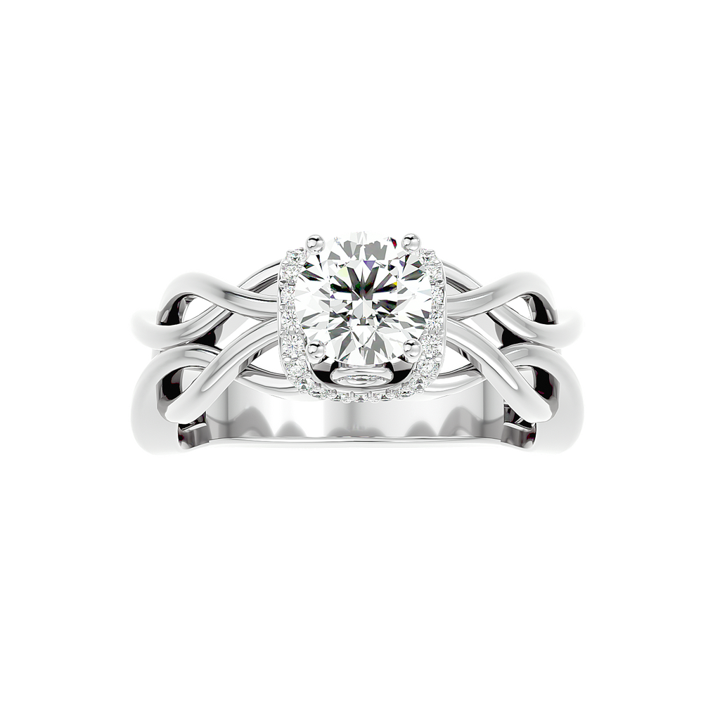 Moissanite solitaire Mesha silver ring design