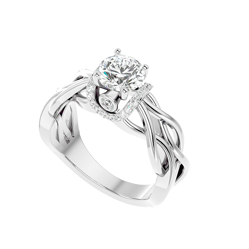 Moissanite solitaire Mesha silver ring design