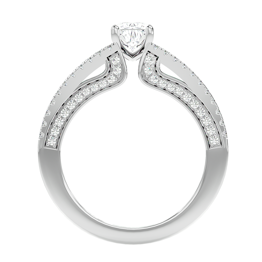 Moissanite solitaire Pretiosa silver engagement ring for women