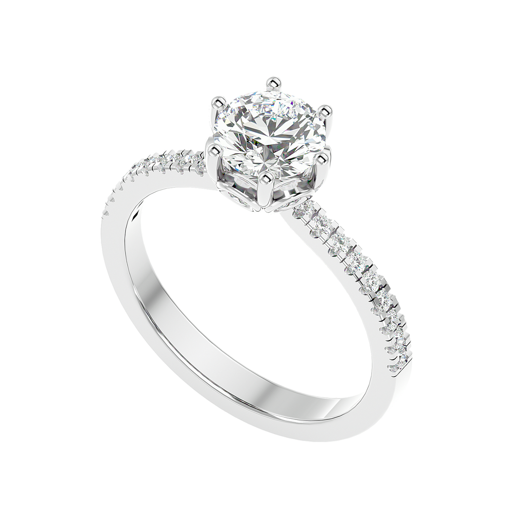 Moissanite solitaire Classique silver ring for wife