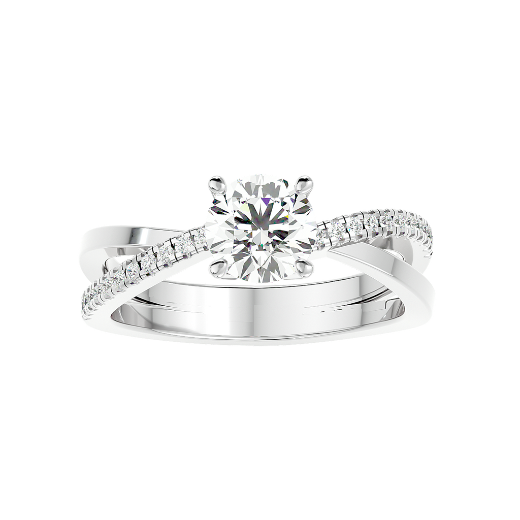 Moissanite solitaire Petra silver ring for women