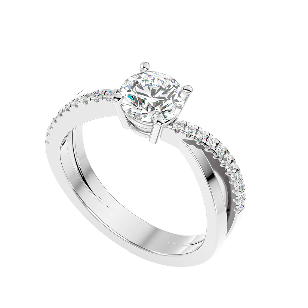 Moissanite solitaire Petra silver ring for women