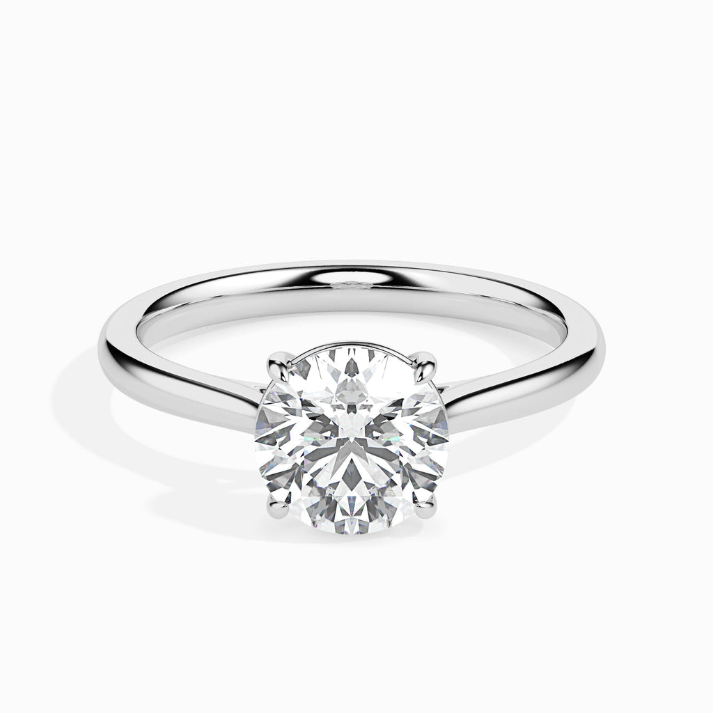 Moissanite solitaire Pratiti silver engagement ring for women