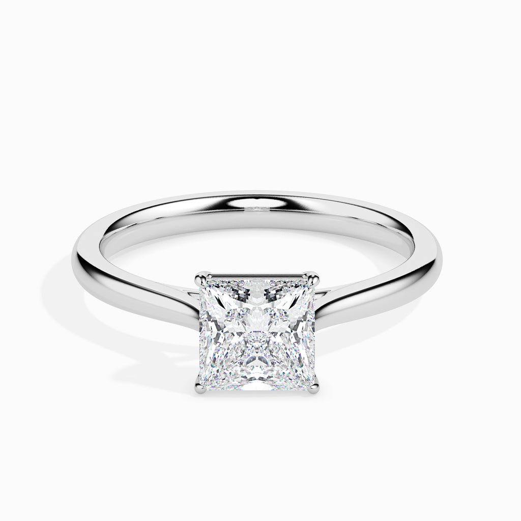 Moissanite solitaire Eswaria silver ring for wife