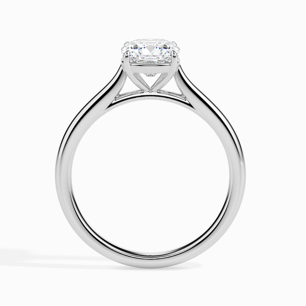 Moissanite solitaire Avana silver engagement ring for women