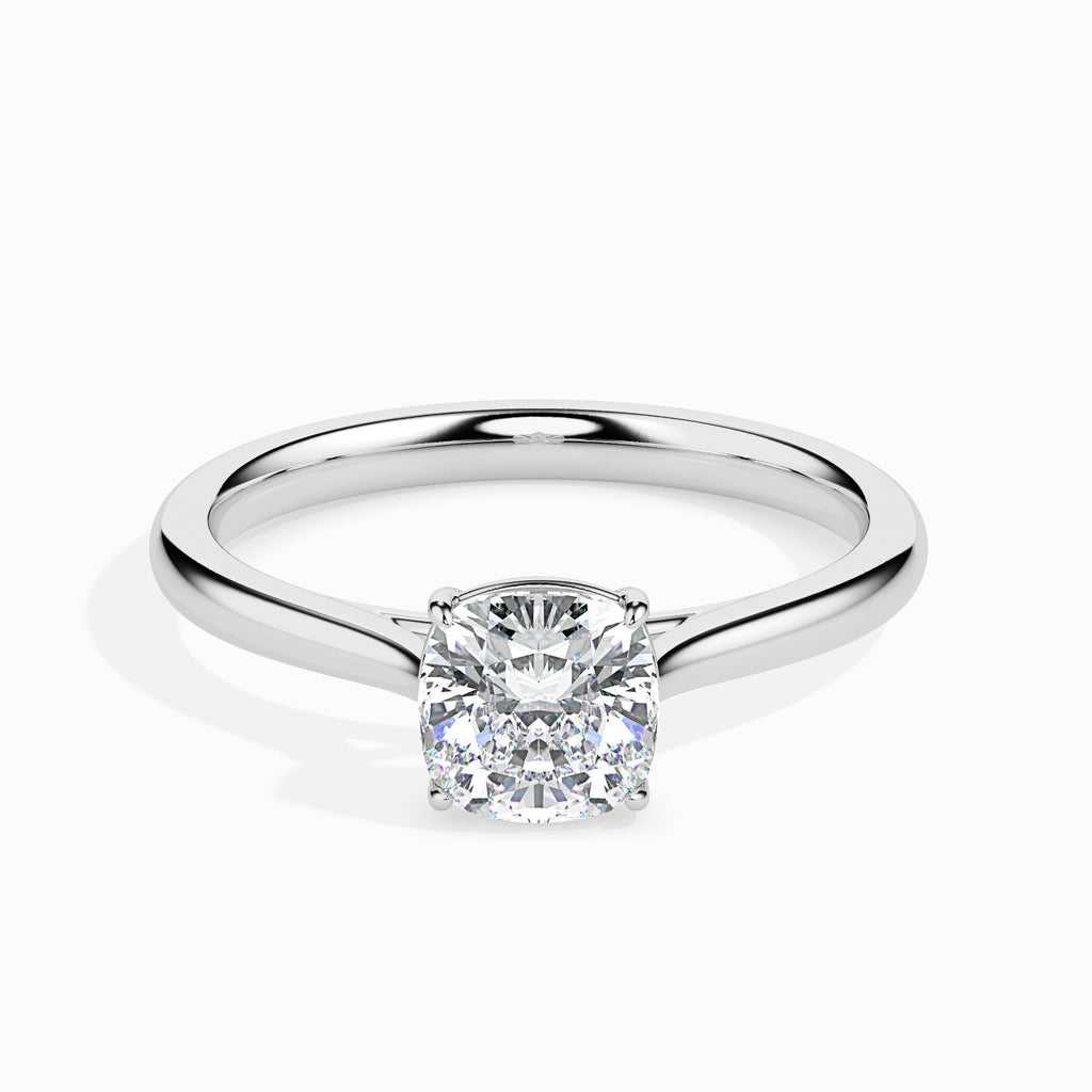 Moissanite solitaire Dream silver engagement ring for women