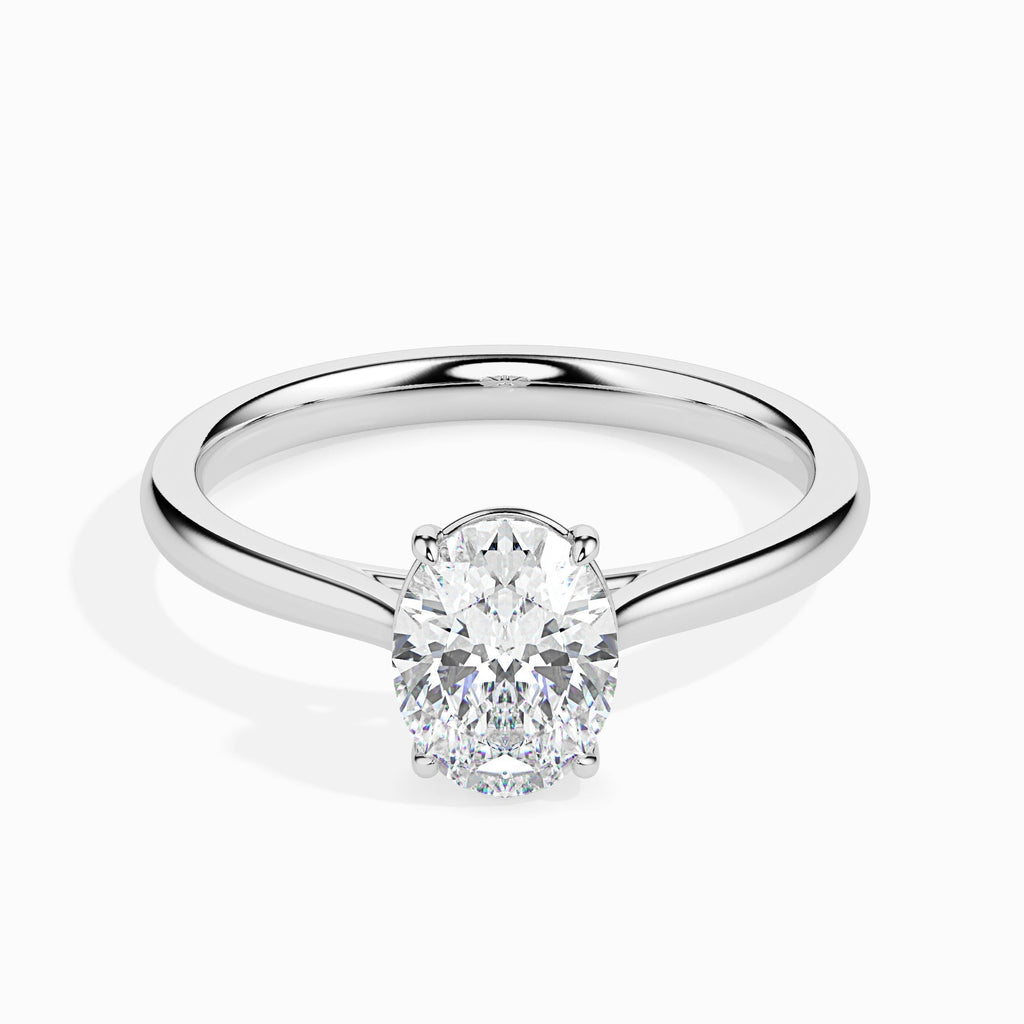 Moissanite solitaire Evelyn silver ring for wife