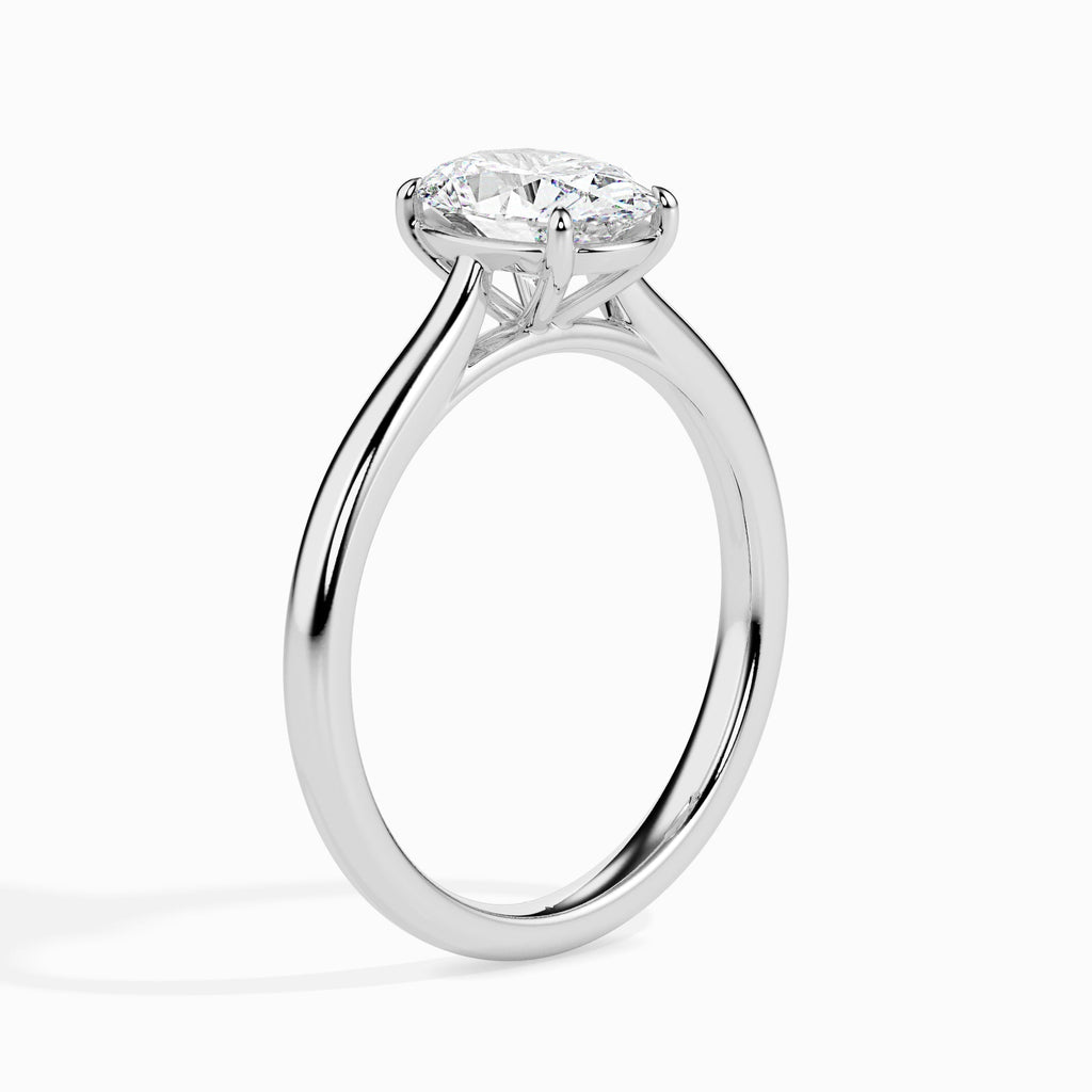 Moissanite solitaire Evelyn silver ring for wife