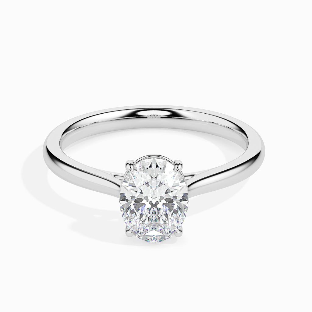 Moissanite solitaire Shoony silver ring for wife