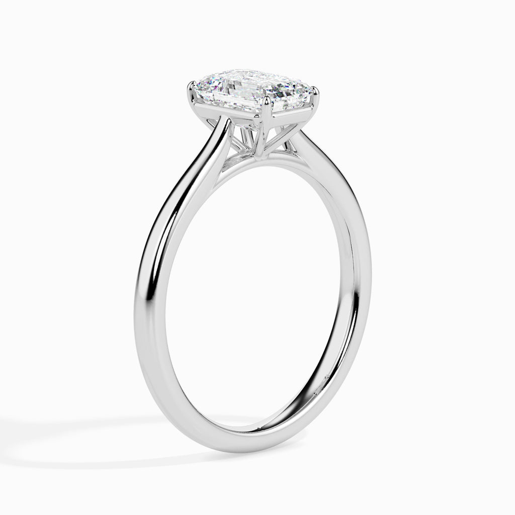 Artha emerald cut moissanite ring for women Cutiefy Artha moissanite solitaire ring india Cutiefy