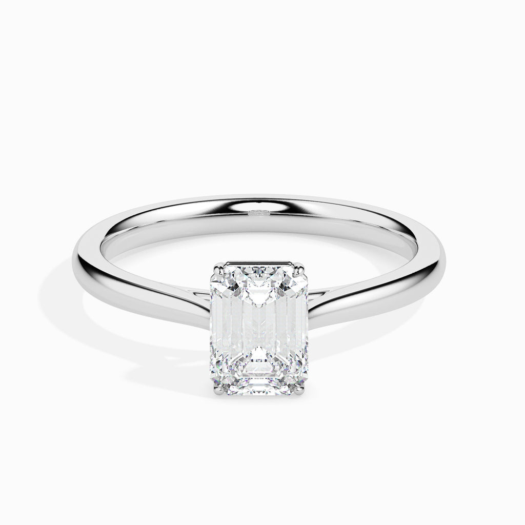 Moissanite solitaire Ratna silver ring for wife