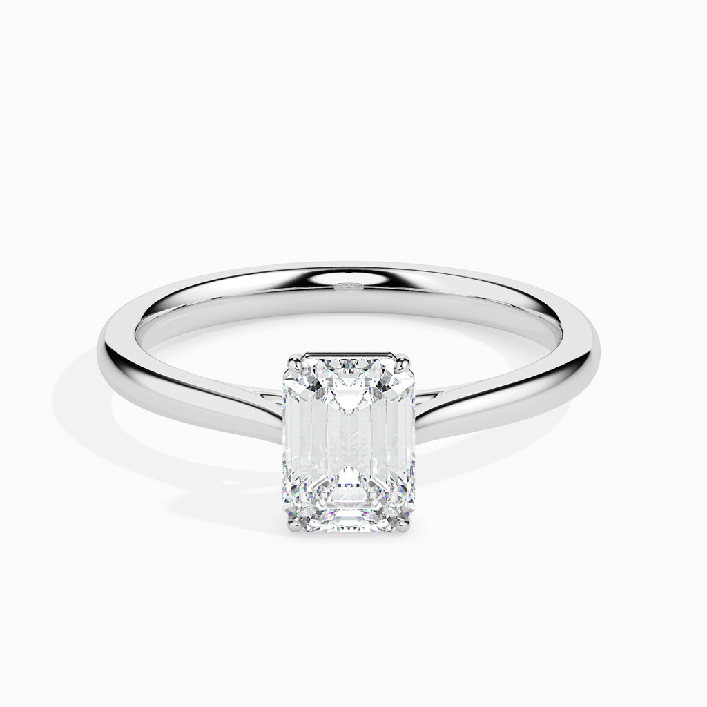 Moissanite solitaire Prana silver ring for wife
