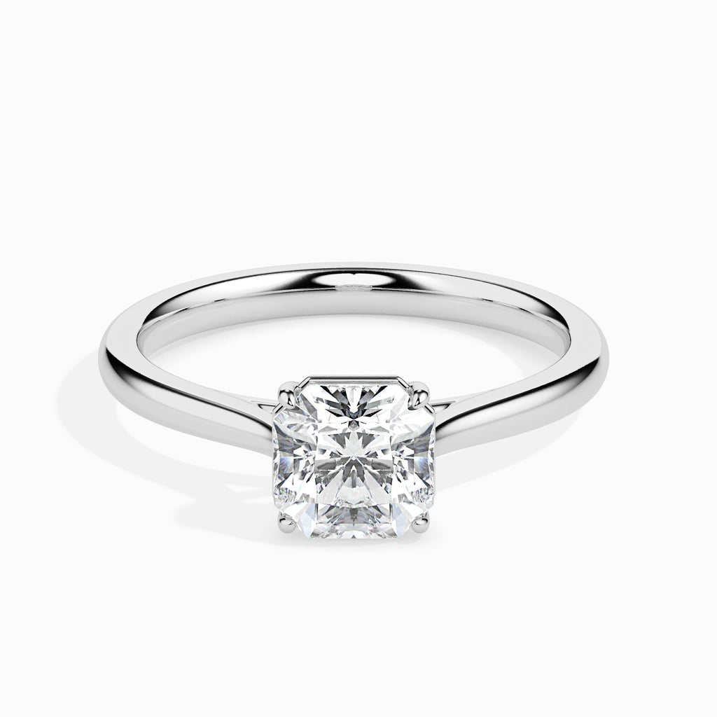 Moissanite solitaire Luna silver ring for women