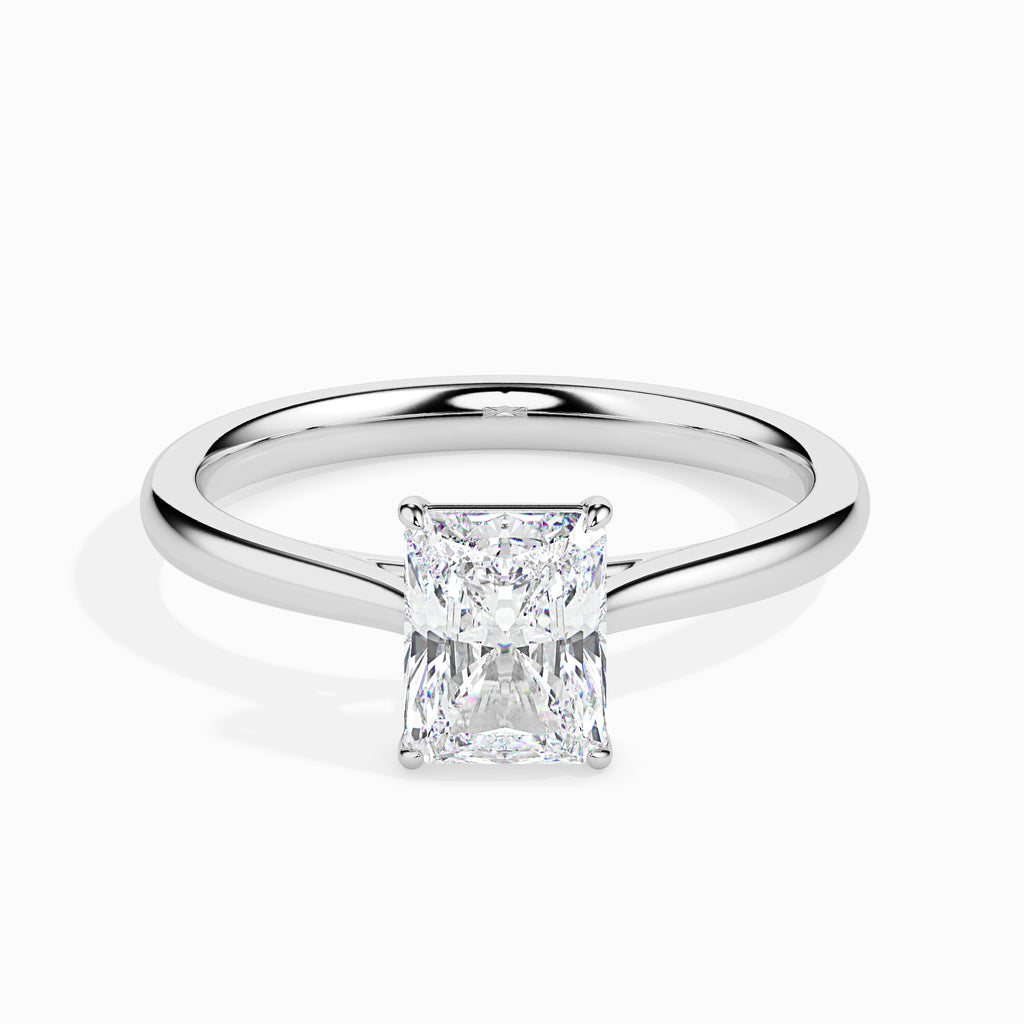 Moissanite solitaire Abja silver engagement ring for women