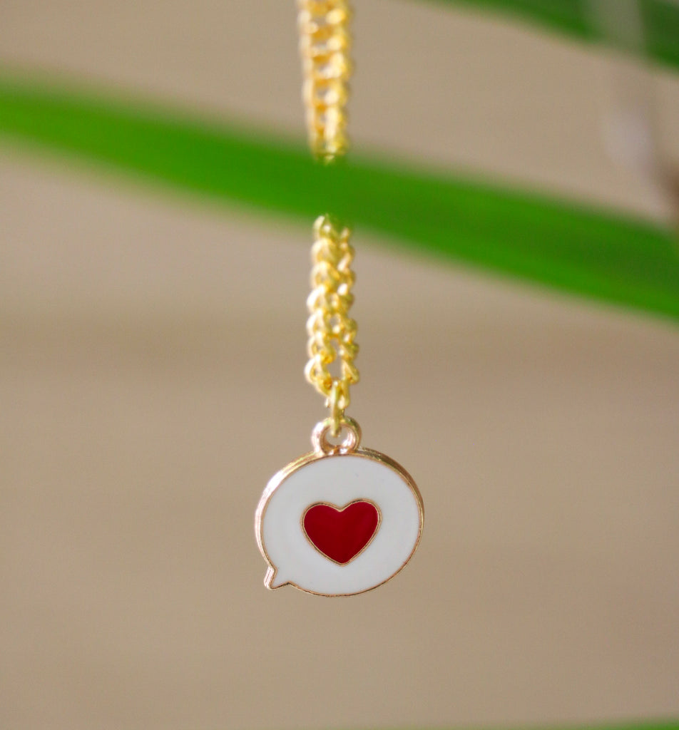 Red heart charm pendant - Cutiefy