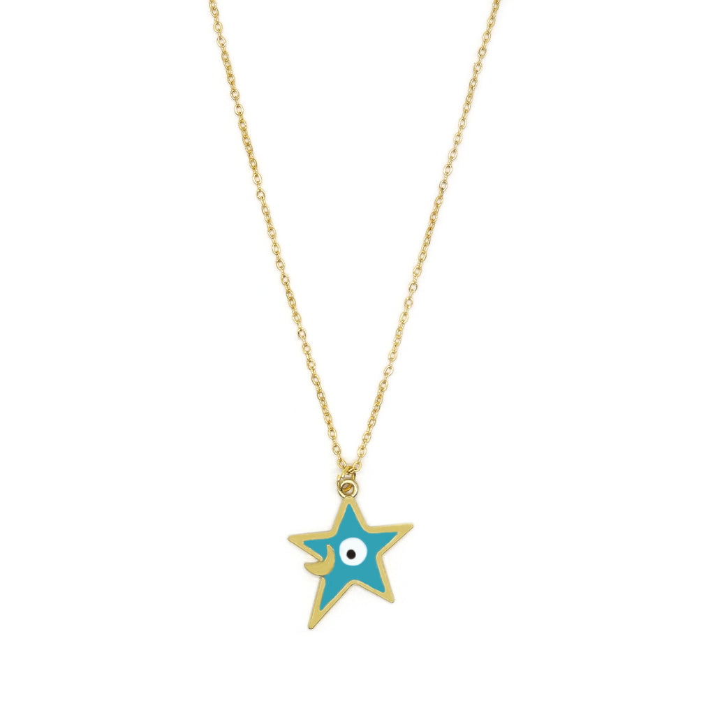 Cutiefy-Star Evil eye charm, chain pendant,Evil eye necklace