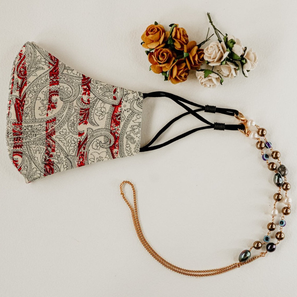 Cutiefy, mask chain, blue beads mask chain