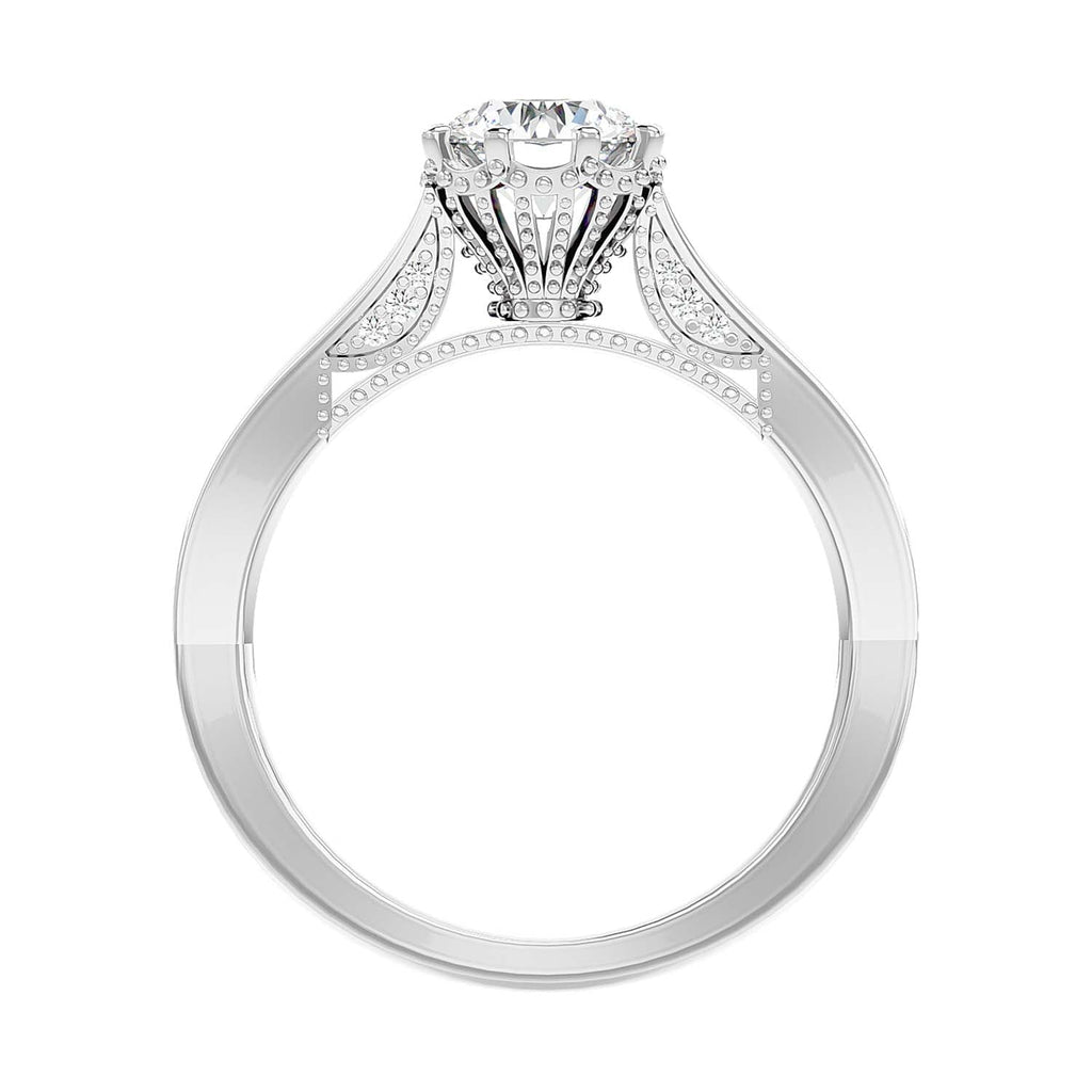 Moissanite solitaire Caroline silver ring for women