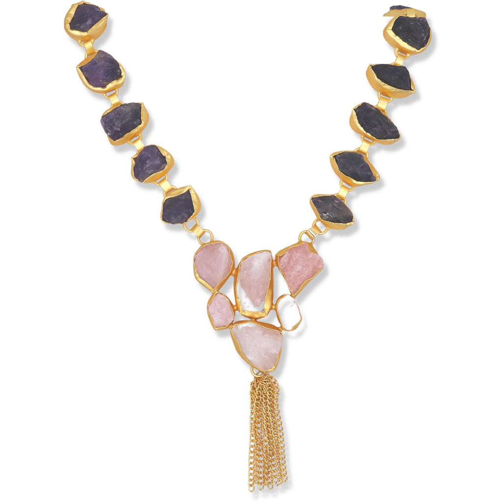 Cutiefy,Stone necklace,quatrz stone,chain pendant