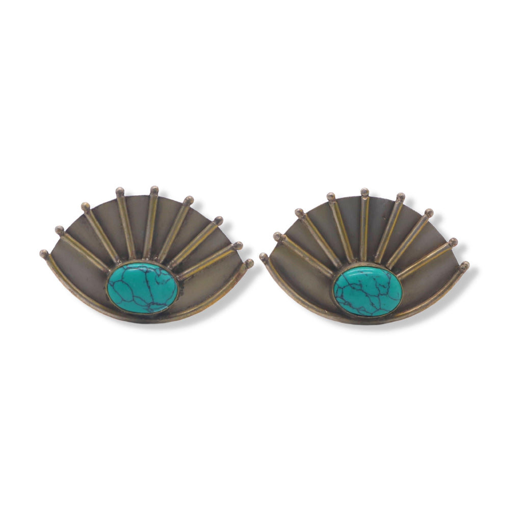 Cutiefy, stone earring, coin earrings, gold plated