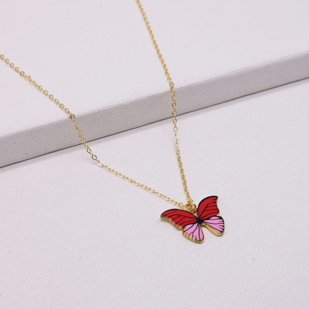 Red Butterfly Charm Pendant - Cutiefy