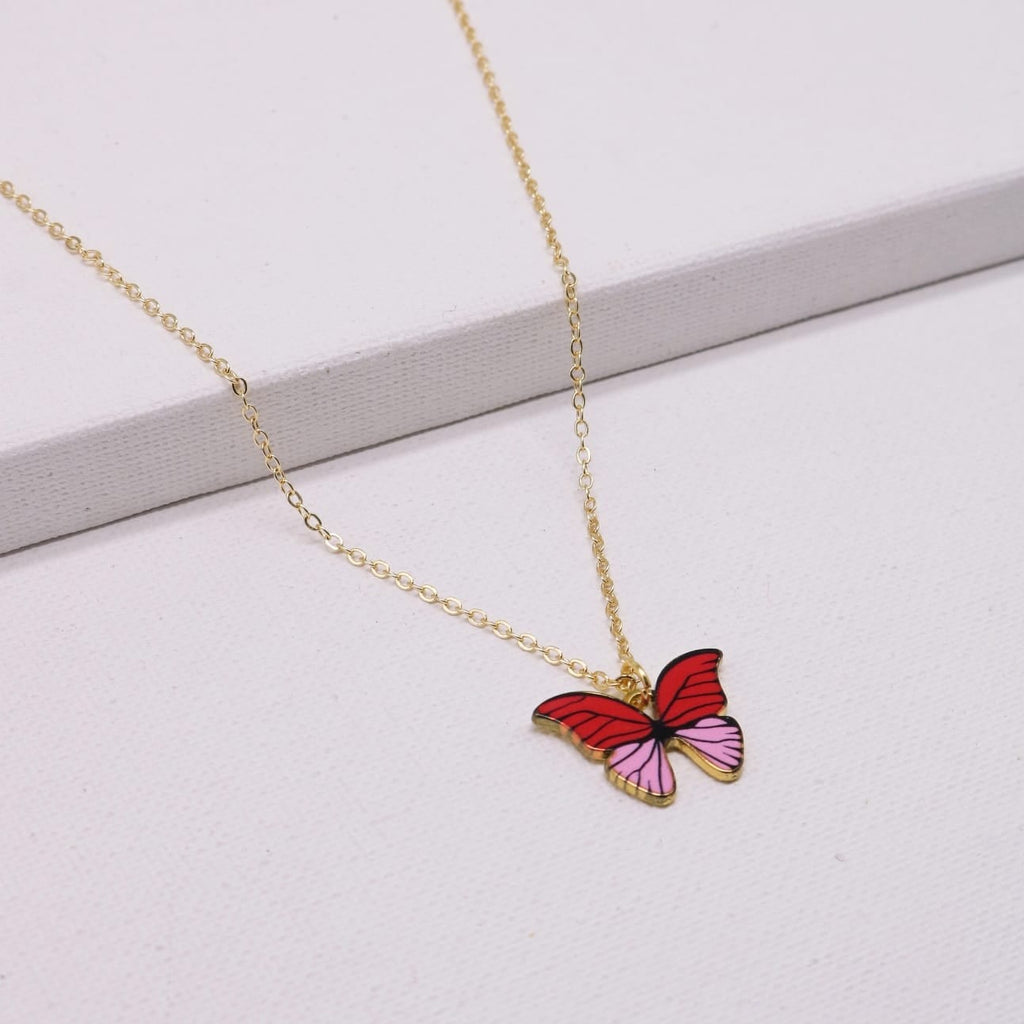 Red Butterfly Charm Pendant - Cutiefy