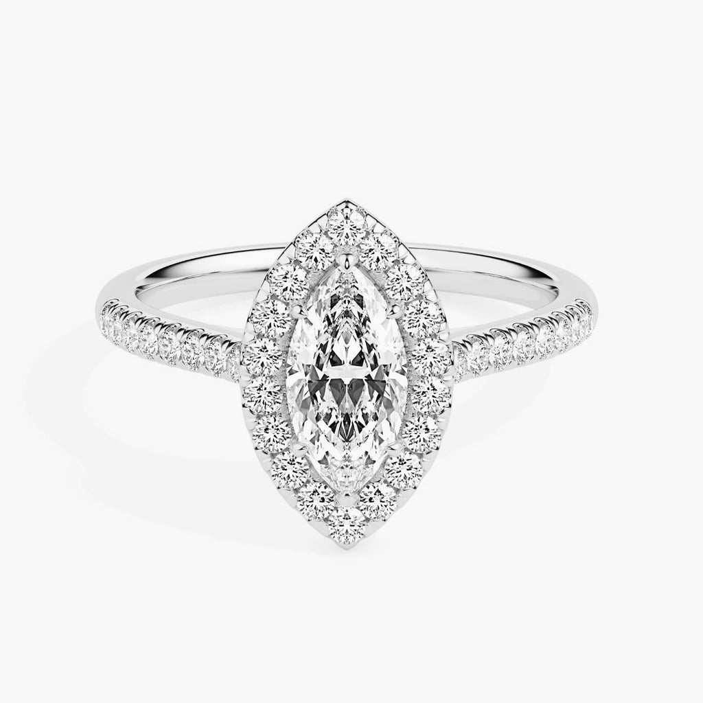 Bhavin marquise cut moissanite halo ring for women Cutiefy Bhavin 2.46 ct moissanite halo ring india Cutiefy