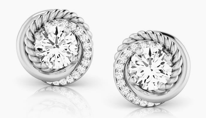 Moissanite Lily silver studs for women
