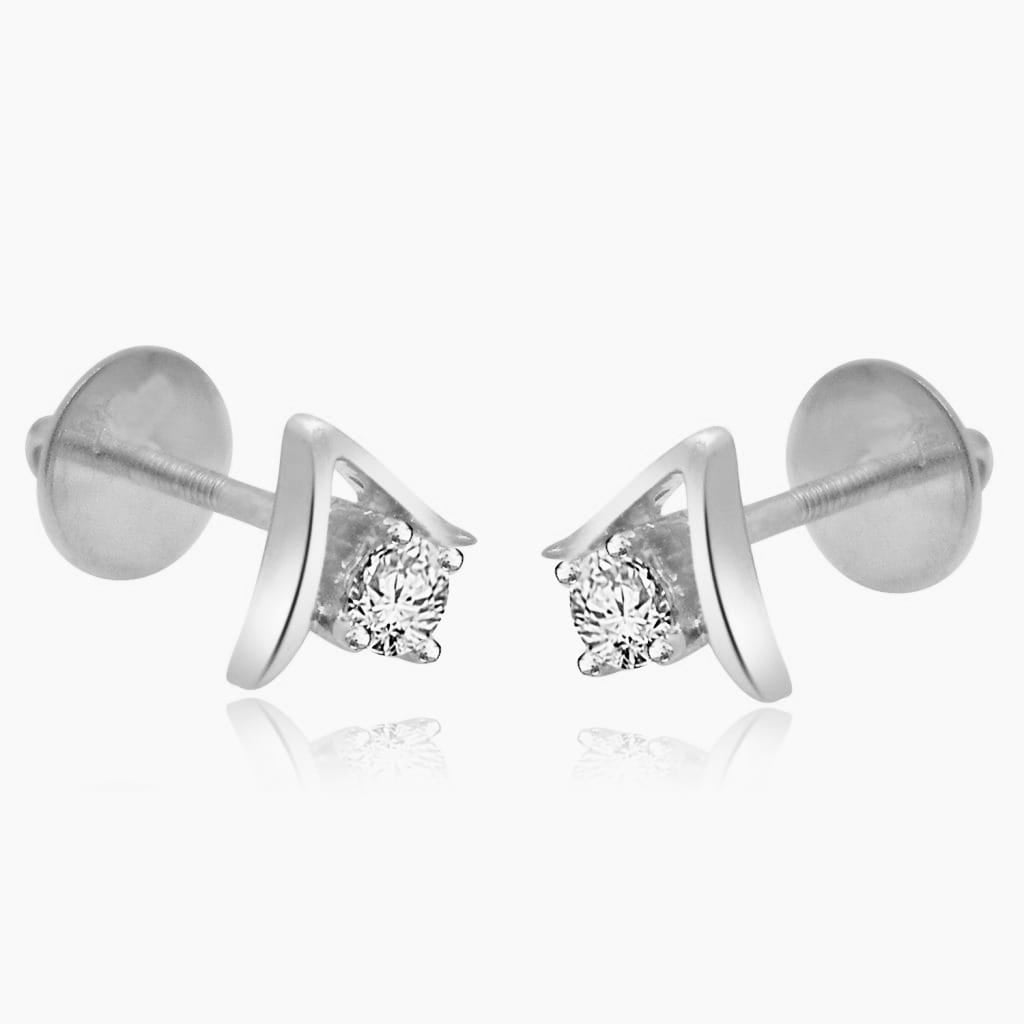 Moissanite Rosey modern silver earrings design